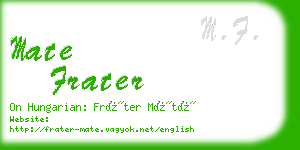 mate frater business card